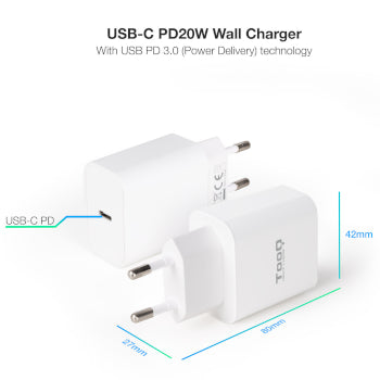 Carregador USB-C PD 20W Branco