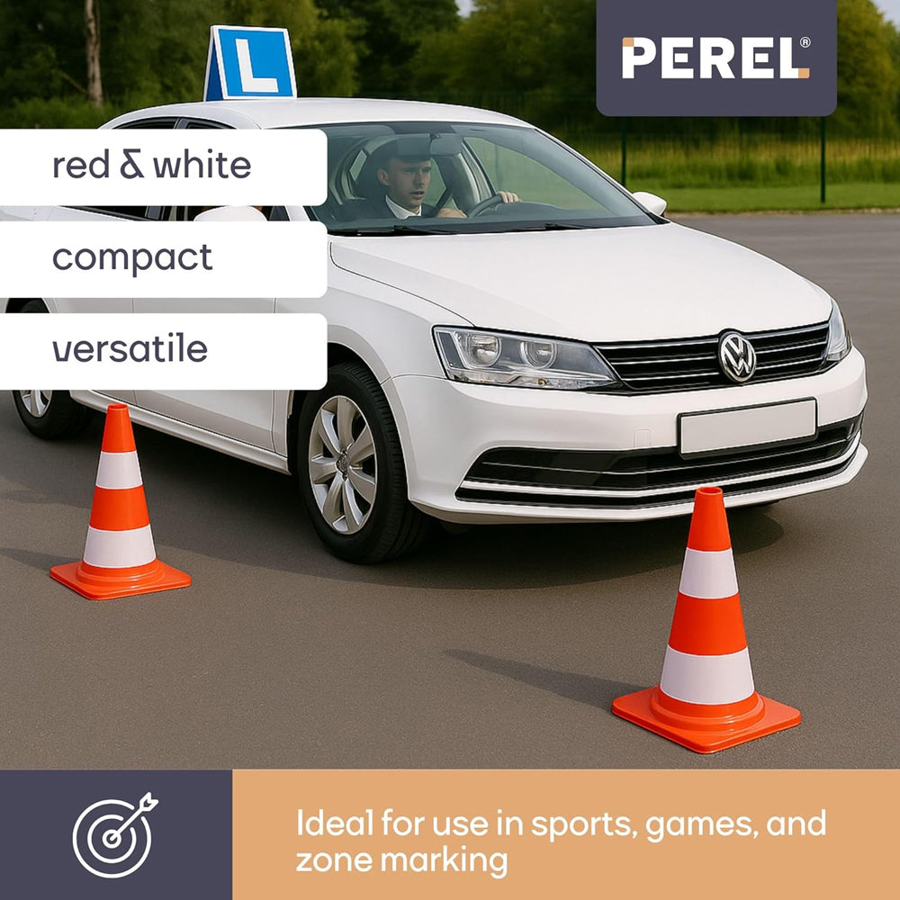 Cone Sinalização Branco e Vermelho 50cm