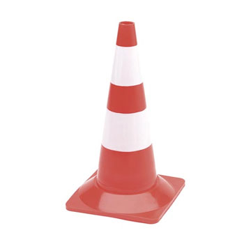 Cone Sinalização Branco e Vermelho 50cm