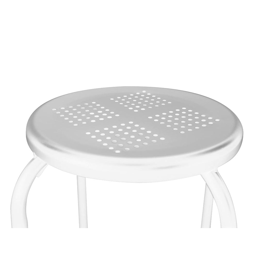 Banco Empilhável  Metalico Branco 45x29cm