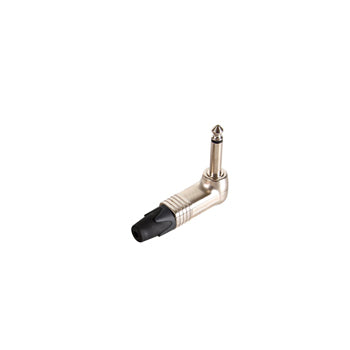Ficha Jack Mono 2x Macho 6,3mm 90 Graus Níquel