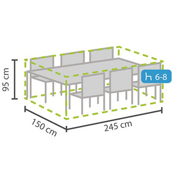 Cobertura de Exterior 245x150x95cm Conjunto Retangular