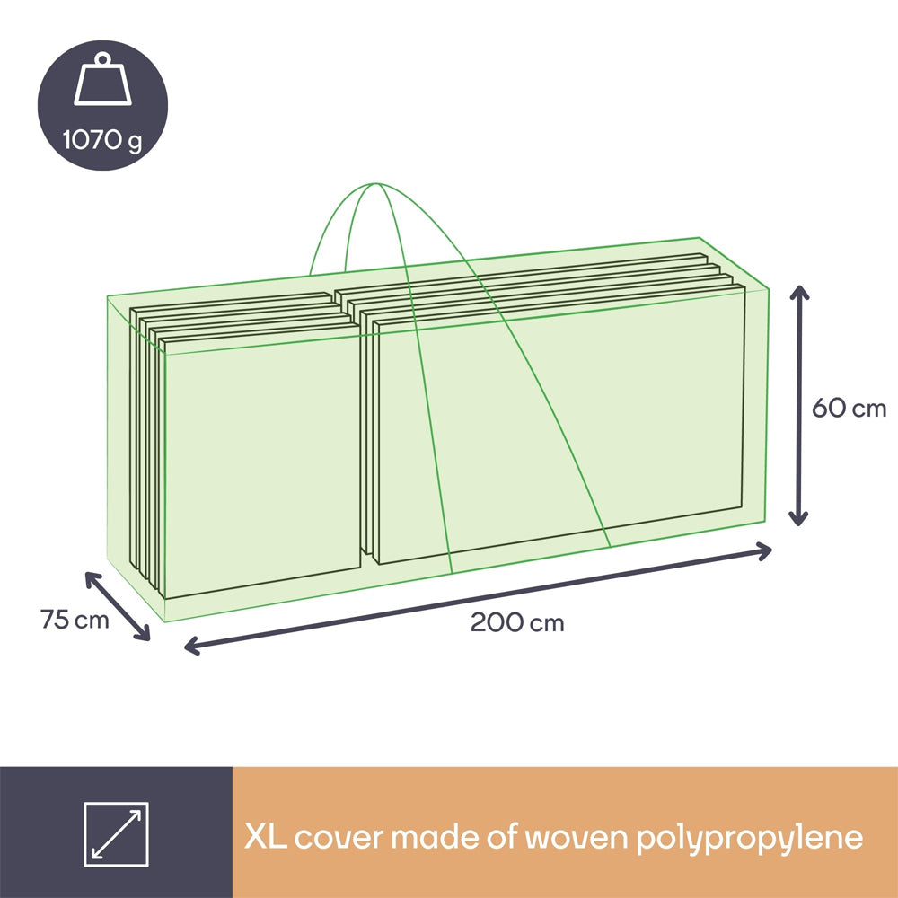 Cobertura de Exterior 200x75x60cm Tipo Bolsa para Almofadas