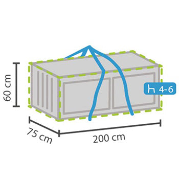 Cobertura de Exterior 200x75x60cm Tipo Bolsa para Almofadas