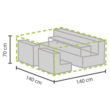 Cobertura de Exterior 140x140x70cm Conjunto Relaxamento XS