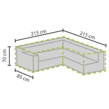 Cobertura de Exterior 215x215x70cm Conjunto em L