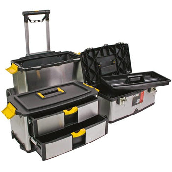 Caixa Ferramentas Trolley 3 Compartimentos Aço Inoxidável