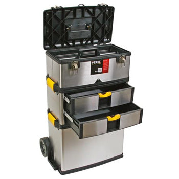 Caixa Ferramentas Trolley 3 Compartimentos Aço Inoxidável