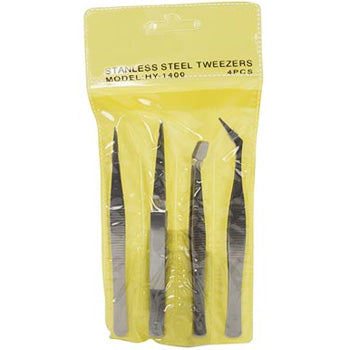 Set 4 Pinças em Aço Inoxidável Antimagnético
