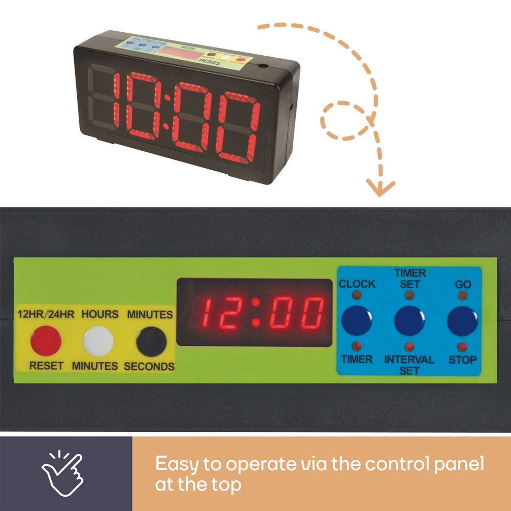 Relógio Parede Cronómetro Temporiz Leds 10cm (327x156x93mm)