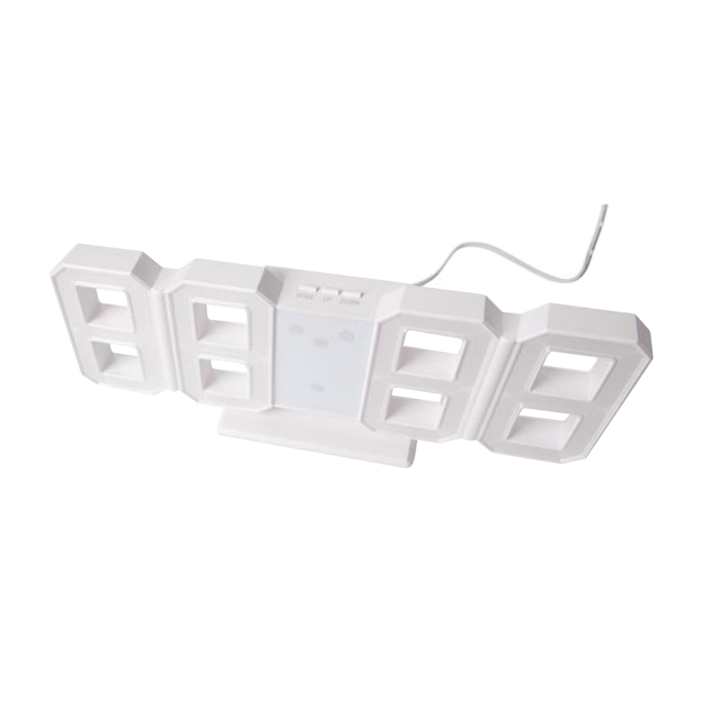 Relógio LED 3D Digitos Brancos