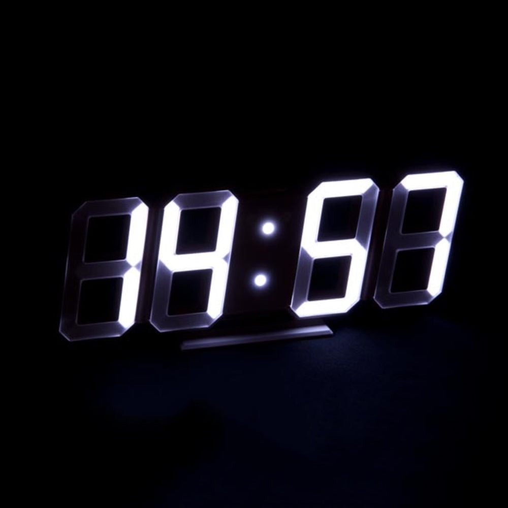 Relógio LED 3D Digitos Brancos