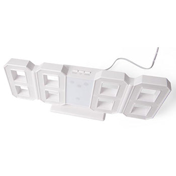 Relógio LED 3D Digitos Brancos