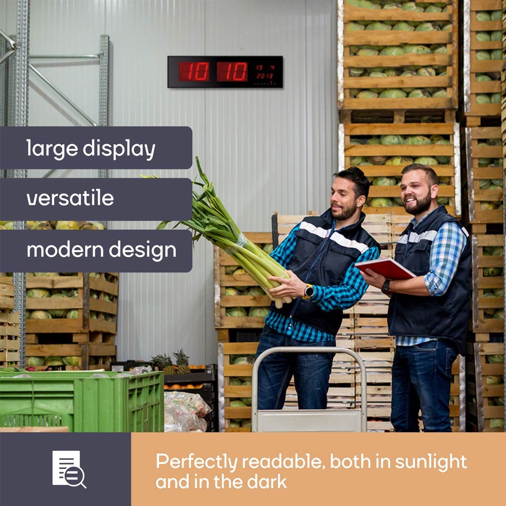 Relógio Parede Display Leds Vermelhos