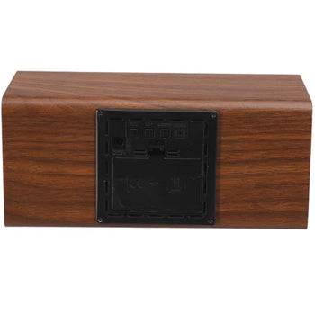 Relógio Despertador + Calendário + Temperatura Madeira