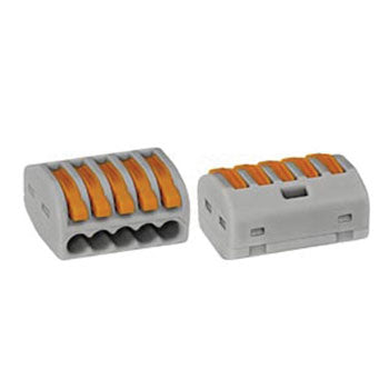 Borne 5x0.08-4mm Condutores Flexíveis/Rígidos Cinza