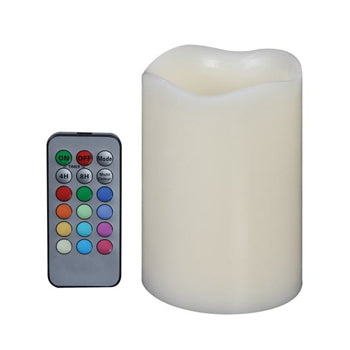 Vela Cera Real Leds RGB com Controlo Remoto