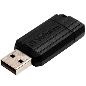 Pen Drive 128GB USB-A 2.0 VERBATIM PINSTRIPE Preto