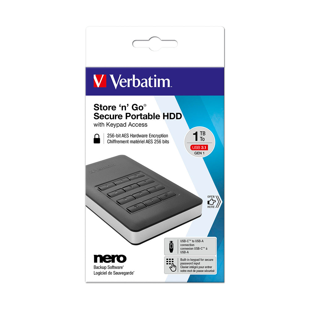 Disco Externo 1TB HDD 2.5 VERBATIM Store-n-Go USB-A + USB-C
