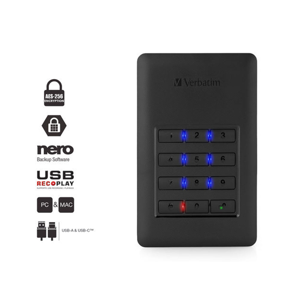 Disco Externo 2TB HDD 2.5 VERBATIM Store-n-Go USB-A + USB-C