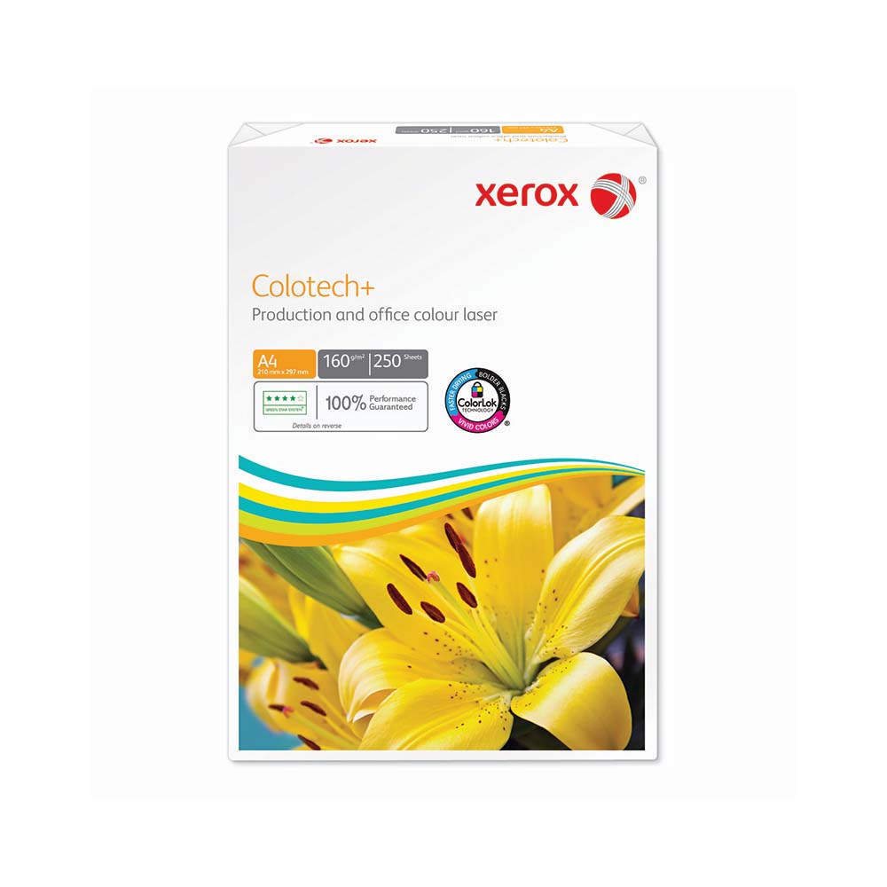 Papel 160gr Fotocopia A4 Xerox Colotech Plus 1x250Fls